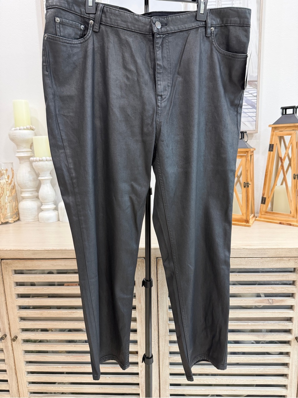 Lauren Ralph Lauren Plus Size Coated High-Rise Straight Ankle Jeans